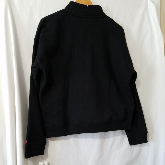 Tommy Hilfiger Unisex Quarter-Zip Sweatshirt – Blck - Size Large - NWT - Picture 2 of 11